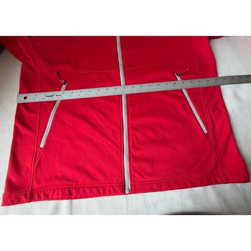The North Face Men's Large Red Soft Shell Jacket Full Zip Fleece Lined Windwall